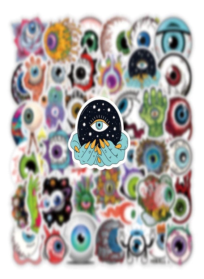 YEESACG 64Pcs Cool Eyeball Stickers Pack, Halloween Horror Terror Vinyl Waterproof Sticker Decals for Water Bottle,Skateboard,Laptop,Phone,Journal,Scrapbooking for Supply Favor Decor - Image 4